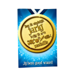 Verjaardagskaart met Button, Jij bent goud waard