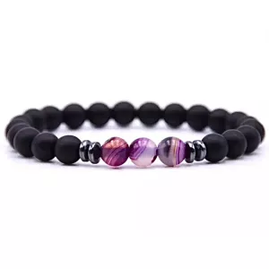 Armband Zwarte toermalijn met Agaat Armband Zwarte toermalijn met Agaat