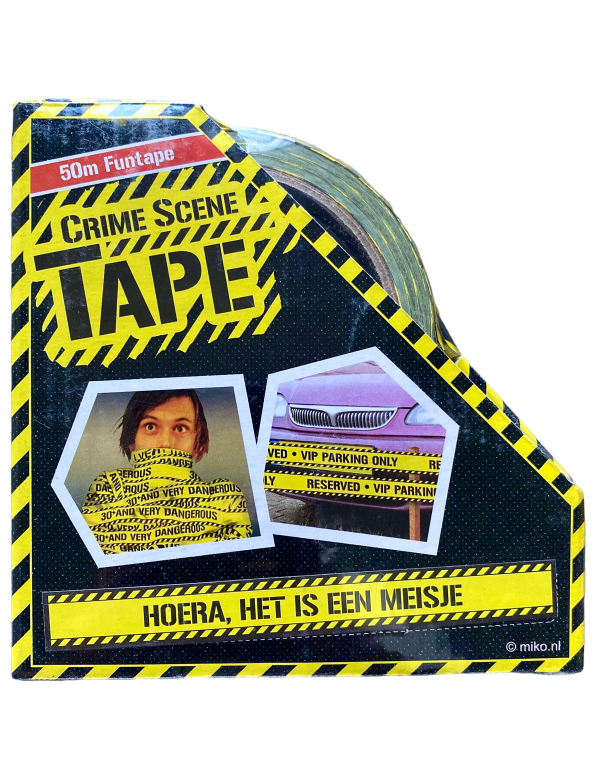 Funtape, Crime Scene Tape, Markeerlint "Hoera het is een meisje" 50M