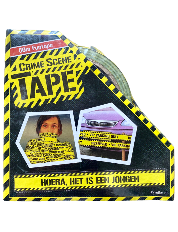 Funtape, Crime Scene Tape, Markeerlint "Hoera het is een Jongen"