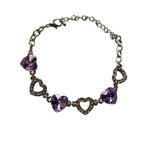 Armband met hartjes Paars