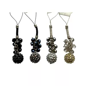 Bling bling sleutelhanger, tashanger Bol Klein Zwart en Zilver Bling bling sleutelhanger, tashanger Bol Klein Zwart en Zilver