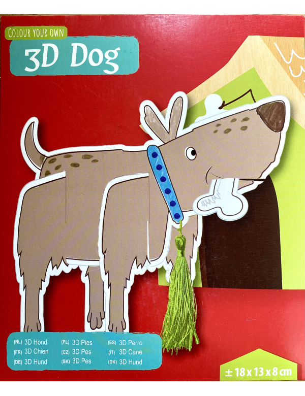 Kleur je eigen 3D Hond