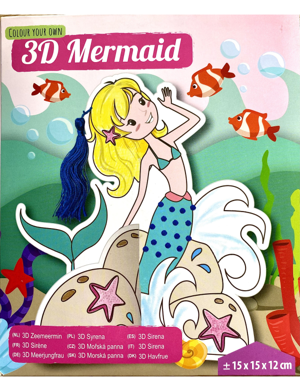 Kleur je eigen 3D Zeemeermin