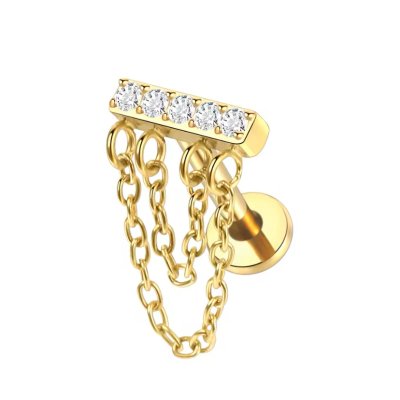 Hidden Helix Goudkleurig met Steentjes 8x1.2