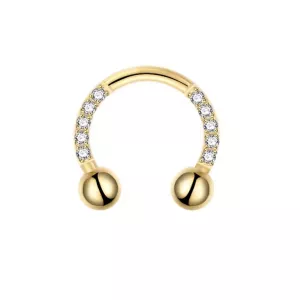 Hoefijzer Piercing Goudkleurig met steentjes Hoefijzer Piercing Goudkleurig met steentjes