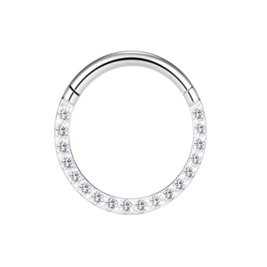 Daith Piercing Zilverkleurig met steentjes 8x1.2