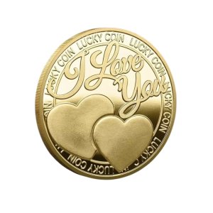Geluksmunt, Lucky Coin, I love you, Goudkleurig