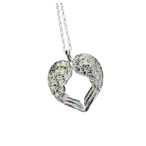 Ketting Angel wings hart, Sterling zilver