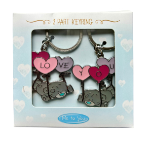 Set van 2 sleutelhangers, Me to you, Love you