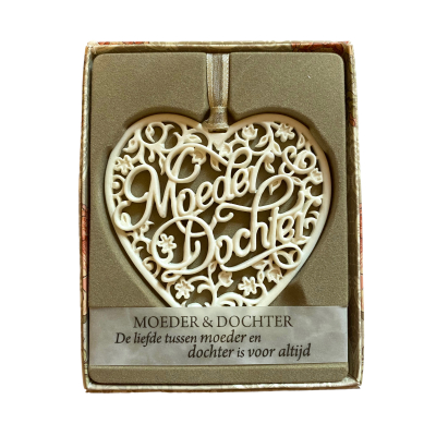 H&&H Inspirerende woorden hanger, Moeder Dochter, Hart