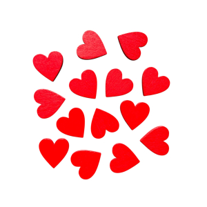 Houten hartjes 10 stuks